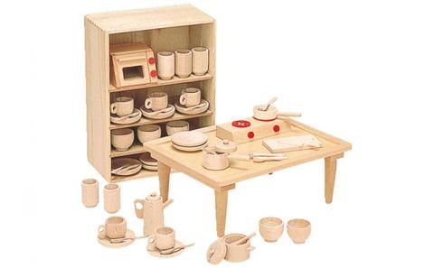 木製知育玩具　抗菌ままごとあそびテーブルセット 8011-5