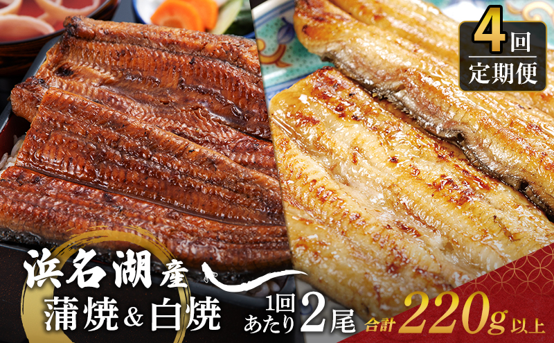 うなぎ 定期便 3ヶ月毎 浜名湖 国産 鰻蒲焼 約110g×2尾 鰻白焼 約110g×2尾 交互に計4回 小分け うなぎ蒲焼 白焼 食べ比べ 浜名湖うなぎ 国産うなぎ 惣菜 おかず ギフト 贈答 土用の丑の日 丑の日 蒲焼き 鰻 冷凍 冷凍配送 静岡 浜松市 定期 4回