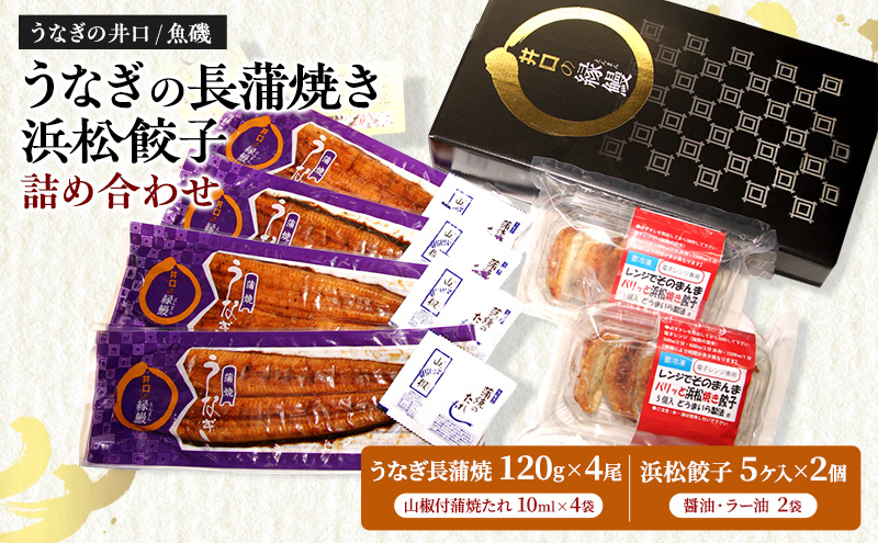国産うなぎ長蒲焼120g×4尾＆調理済み浜松餃子5ケ入×2パック詰め合わせ【配送不可：離島】 国産 うなぎ 鰻 ウナギ長蒲焼 真空パック 焼き餃子 ぎょうざ 浜松餃子 詰め合わせ 冷凍 浜松市 静岡 【2026年1月15日以降順次発送】