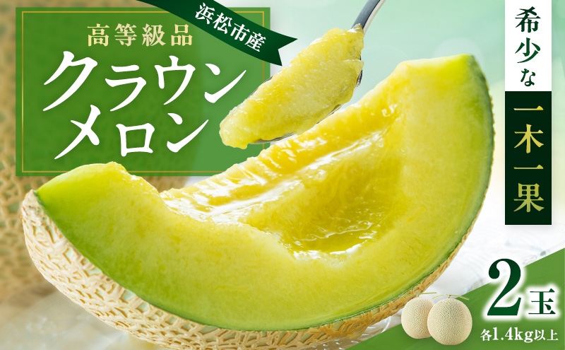 厳選 メロン クラウンメロン 山等級 1.4kg以上 2玉 フルーツ 果物 くだもの 高級フルーツ 高級果物 季節のフルーツ 季節の果物 旬のフルーツ 旬の果物 マスクメロン 青肉 めろん 静岡メロン 静岡 静岡県 浜松市 【配送不可：離島】