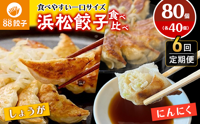 【定期便・6回コース】浜松餃子の88ぱちぱち餃子  80個幸せな食卓セット【配送不可：離島】