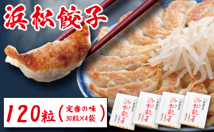 浜松餃子　120粒（定番の味　30粒×4袋）　総重量2.4kg！
