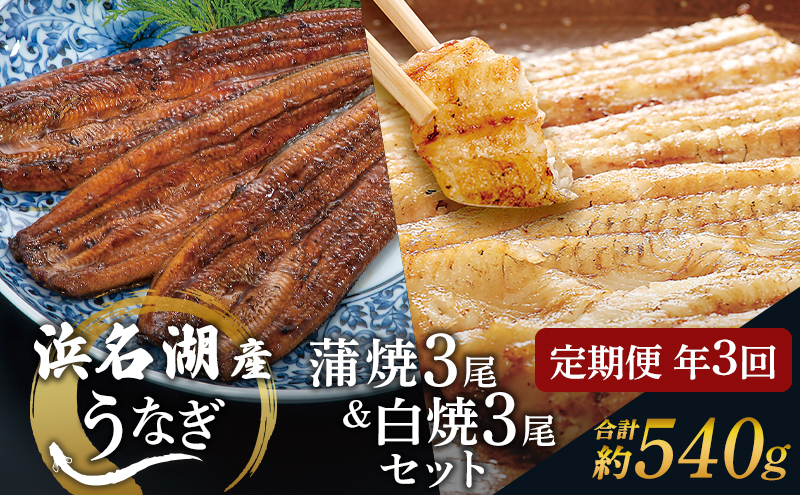 うなぎ 定期便 4ヶ月毎 浜名湖 国産 うなぎ蒲焼 ＆ 白焼 計6尾 小分け セット 鰻 蒲焼 白焼き 食べ比べ 浜名湖うなぎ 浜名湖産 国産うなぎ 惣菜 おかず ギフト 贈答 土用の丑の日 丑の日 蒲焼き 鰻 魚 冷凍 冷凍配送 静岡 静岡県 浜松市 定期 3回