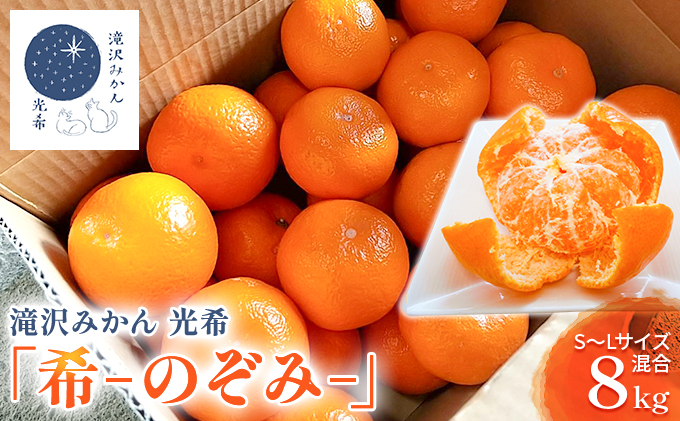 【2025年11月中旬より順次発送】滝沢みかん 光希「希-のぞみ-」８kg（S～Lサイズ） 果物 柑橘 フルーツ 濃厚 薄皮 デザート 食後