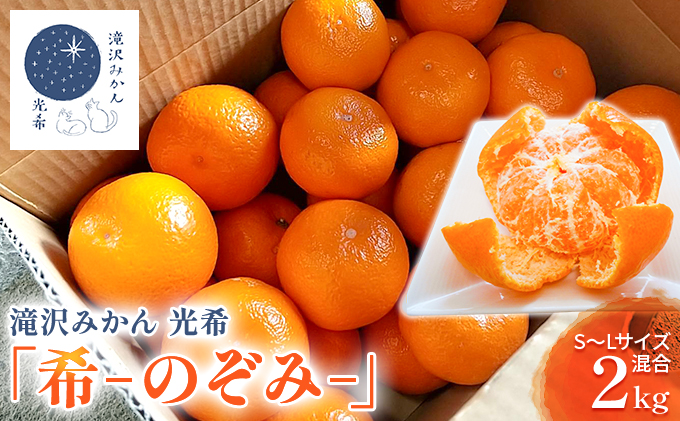 【2025年11月中旬より順次発送】滝沢みかん 光希「希-のぞみ-」２kg（S～Lサイズ） 果物 柑橘 フルーツ 濃厚 薄皮 デザート 食後