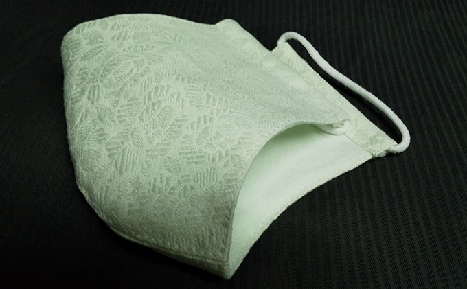 遠州綿ジャカード織浜名湖の海藻アオサ染めお洒落マスク2枚組Mサイズ