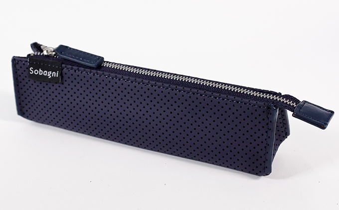 Sobagni　パンチングペンケース（ネイビー）