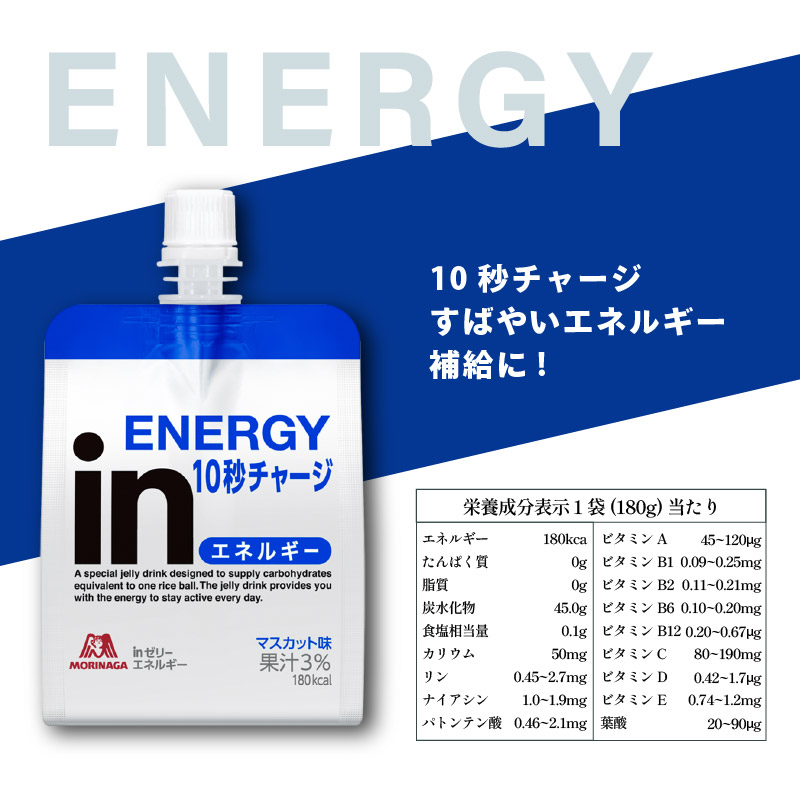 定期便 6回 inゼリー エネルギー 12個入り マスカット 味 180g×12個×6回 インゼリー ゼリー飲料 ゼリー まとめ買い 森永製菓 森永 栄養補給 エネルギー 10秒チャージ スポーツ 飲むゼリー 小腹 非常食 杉山 常温保存 手軽 三島市 静岡県