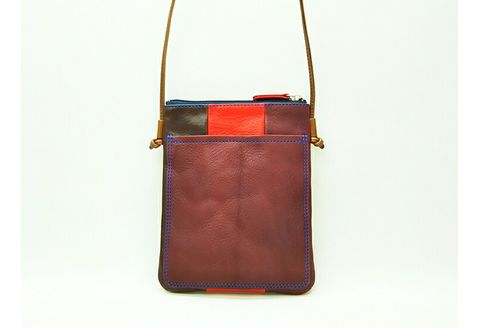 「三嶋柄入り」 ハンドメイド 牛革 ポシェット ＜しましま＞ バッグ やわらかい 牛革 かわいい ハンドメイド おしゃれ レディース シンプル 贈り物 ギフト プレゼント 手提げ バック 革製品 小物 ファッション アクセサリー コンパクト 軽量 肩掛け 斜めがけ 長さ調節可能 ヌメ革 本革 裏地付き 大人 ユニセックス 日本製