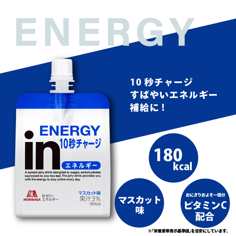 inゼリー エネルギー 12個入り マスカット味 インゼリー ゼリー飲料 まとめ買い 森永製菓 栄養補給 10秒チャージ スポーツ エネルギー補給 飲むゼリー 小腹 非常食 おやつ 手軽 簡単 常温保存 三島市 静岡県