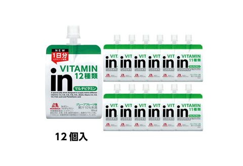 inゼリー マルチビタミン 12個入り グレープフルーツ味 180g インゼリー ゼリー飲料 まとめ買い 森永製菓 栄養補給 ビタミン 10秒チャージ スポーツ 飲むゼリー 間食 小腹満たし 非常食 朝食 持ち運び便利 三島市 静岡県