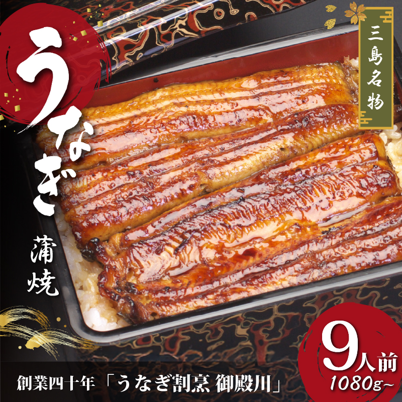 静岡 名産 うなぎ 蒲焼 9人前 1080g 冷蔵 三島名物 老舗 うなぎ屋 真空パック 御殿川 土用丑の日 晩ごはん 家族 惣菜 ウナギ 鰻 蒲焼きうなぎ蒲焼 鰻蒲焼 蒲焼き たれ 贈り物 ギフト プレゼント うな重 うな丼 鰻丼 うなぎの蒲焼 手焼き 秘伝のタレ 山椒付き 三島市 静岡県