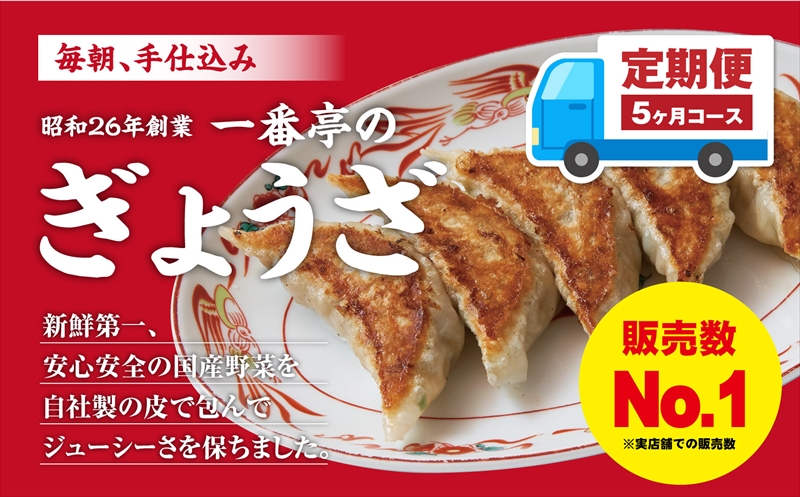 定期便 5ヶ月 冷凍餃子 63個 21個入り× 3箱 手仕込み 老舗 一番亭 モチモチ 皮 野菜 たっぷり 豚肉 満足感 晩ごはん 家族 お裾分け 子ども 弁当 惣菜 お取り寄せ 家庭用 餃子セット 冷凍食品 中華 三島市 静岡県