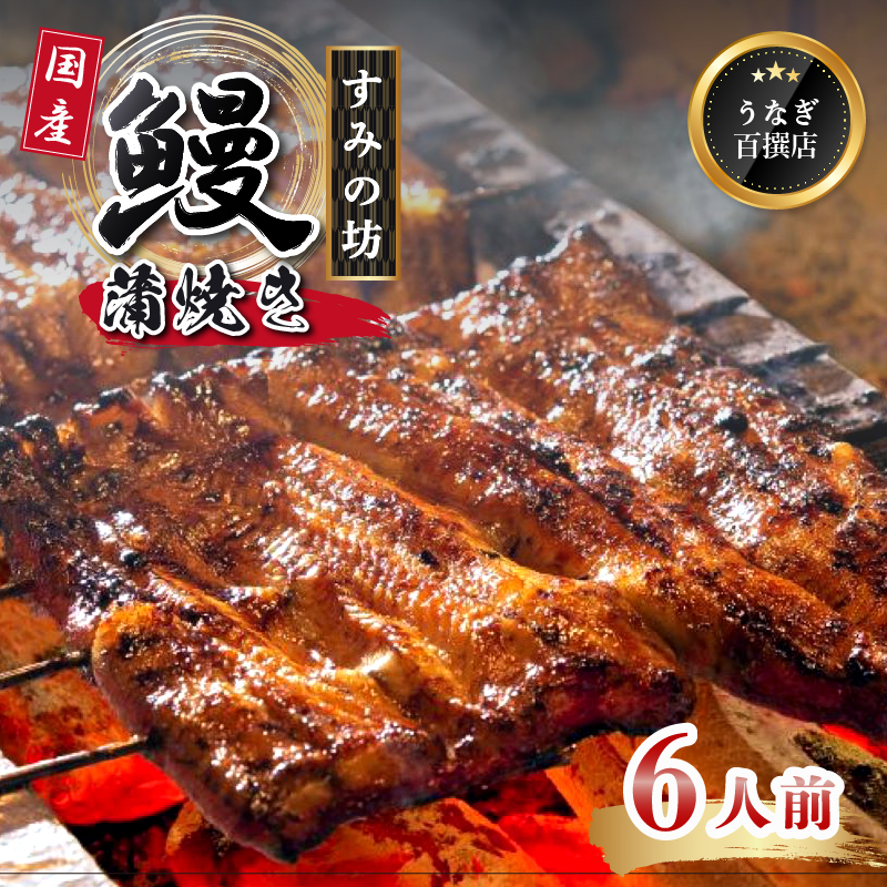 鰻蒲焼 6人前  すみの坊 うなぎ 国産 鰻 蒲焼き 手焼き 真空パック ウナギ 土用丑の日 うな重 うな丼 晩ごはん 家族 惣菜 鰻重 贈り物 ギフト 三島うなぎ 三島市 静岡県
