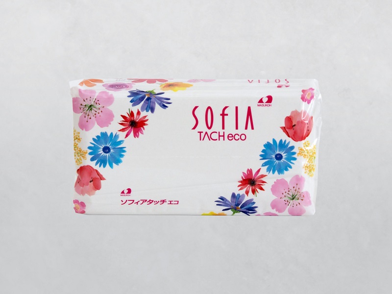 0016-107-01 マスコー製紙 ソフィアタッチエコ ティッシュペーパー 150組×5個×20パック (100個)