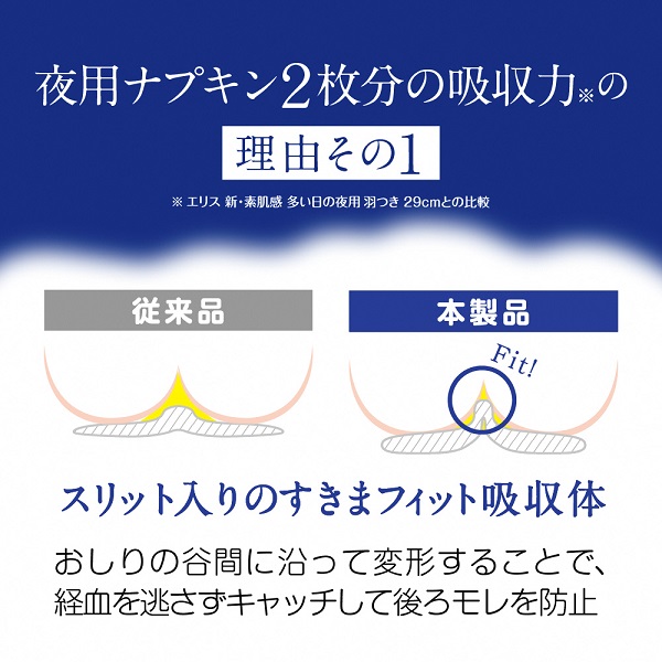 0025-10-03 エリス 朝まで超安心 330 特に多い日の夜用 羽つき 33cm ほどよく多め 20枚×16パック (320枚)