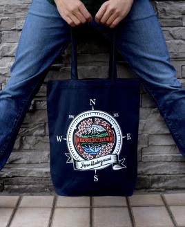 0010-74-02 富士宮市 マンホールトートバッグ ネイビー