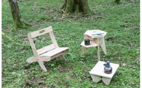 0040-18-03. オリジナルパーツでつくる木製アウトドアチェア　組立キット【名入れ可】