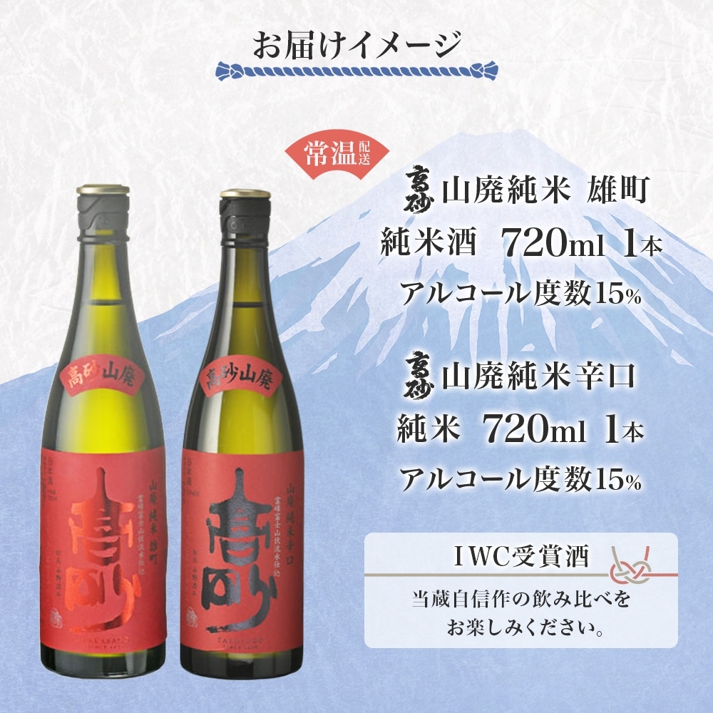 0016-106-03 高砂 IWC受賞酒 山廃 辛口2種セット 720ml×各1本 山廃純米雄町 山廃純米辛口