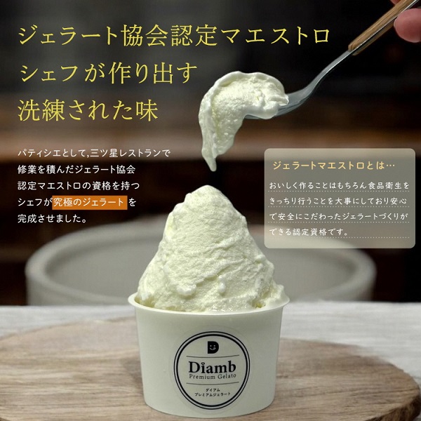 0017-95-02 Diamb Premium Gelato (ダイアムプレミアムジェラート) 100ml×10個 【フレーバー1種：ミルク】