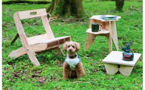 0040-18-03. オリジナルパーツでつくる木製アウトドアチェア　組立キット【名入れ可】