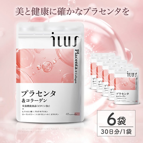 0024-101-02 ILUS プラセンタ＆コラーゲン 6袋 (6ヶ月)