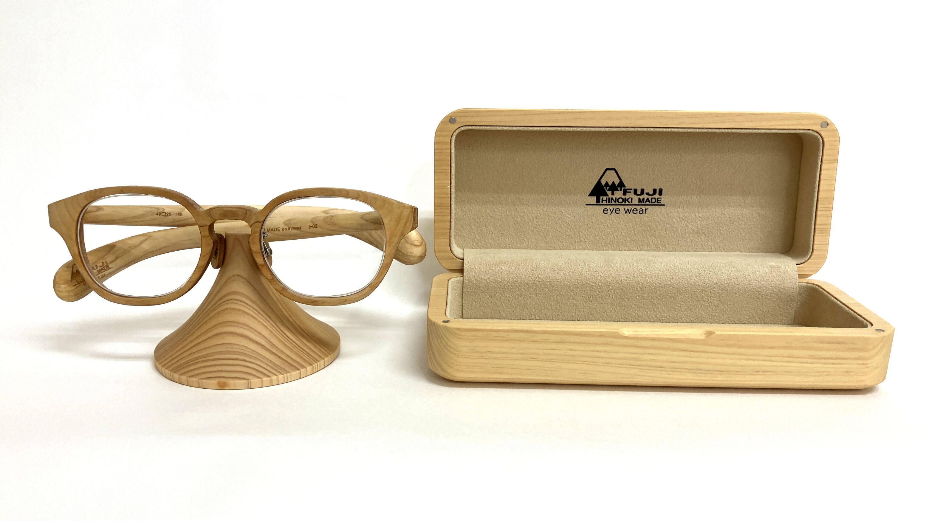 1284-91-01 「FUJI HINOKI MADE eyewear」 オーダーメイドメガネ (ケース・スタンド付き) 【出張訪問】