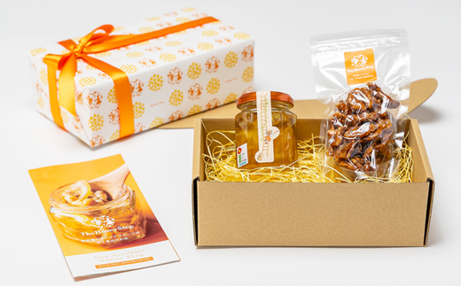 ギフトセット:伊豆産レモンのドライフルーツのハチミツ漬けと胡桃のハチミツキャラメリゼのセット
