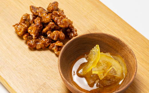 ギフトセット:伊豆産レモンのドライフルーツのハチミツ漬けと胡桃のハチミツキャラメリゼのセット