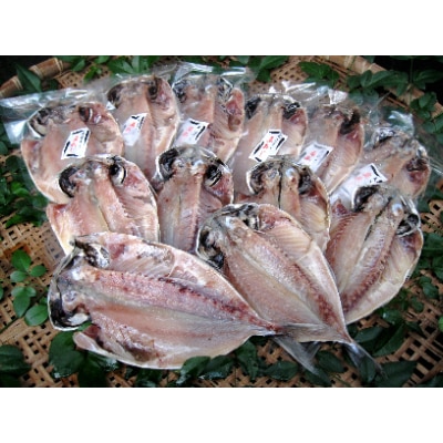 【毎月定期便】真あじ　天日干しひもの　詰合せ(18枚入)全12回【配送不可地域：離島】