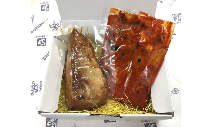 自家製 焼豚（約400g）・キムチ（500g）セット【配送不可：
