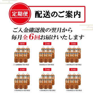 【定期便】健康ミネラルむぎ茶 PET2L×6本(1箱)×6回 [sf066-016]