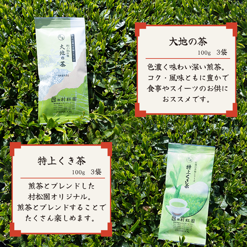 茶葉3種 緑茶 くき茶 ほうじ茶 詰合せ セット 老舗 富士山麓 飲み比べ お茶 お茶の葉 日本茶 緑茶 茶葉 煎茶 銘茶 中蒸し製法  静岡茶 お茶葉 村松園 富士市(a1029)富士市ほうじ茶宣言