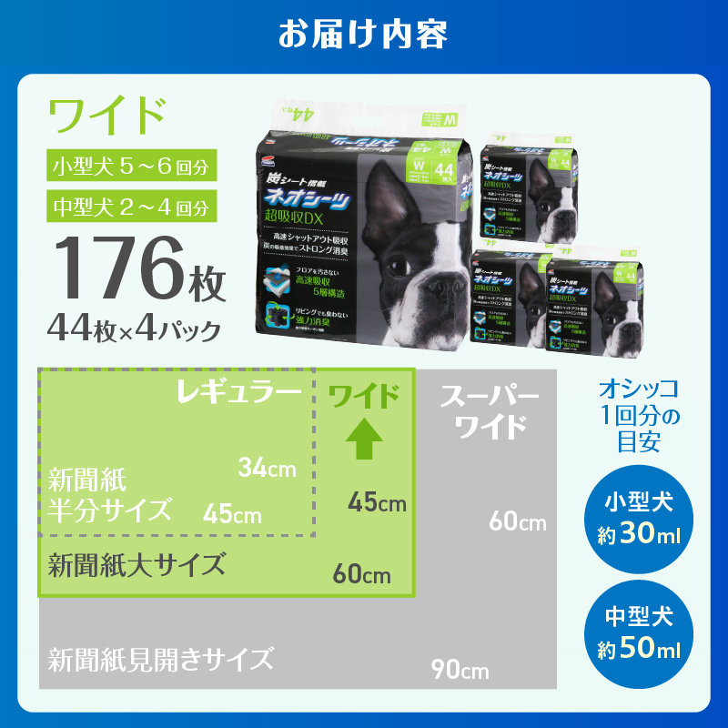 ネオシーツ＋カーボンＤＸワイド　44枚入×4パック [sf002-090]