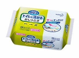 花王 「リリーフ トイレに流せるおしりふき」つめかえ用 576枚 (24枚×24個) パルプ100％ ノンアルコール 花王製紙富士 富士市日用品(b1635)