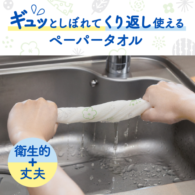 スコッティ ファイン 洗って使えるペーパータオル プリント 60カット 1ロール×24本 [sf087-011]