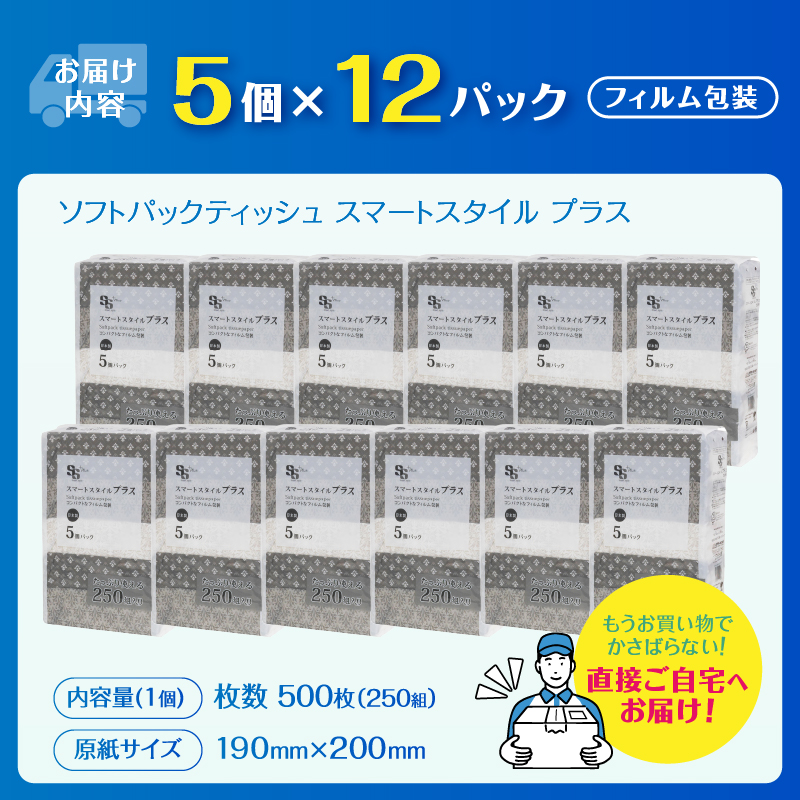 ソフトパックティッシュ スマートスタイル プラス 250W5P [sf002-345]