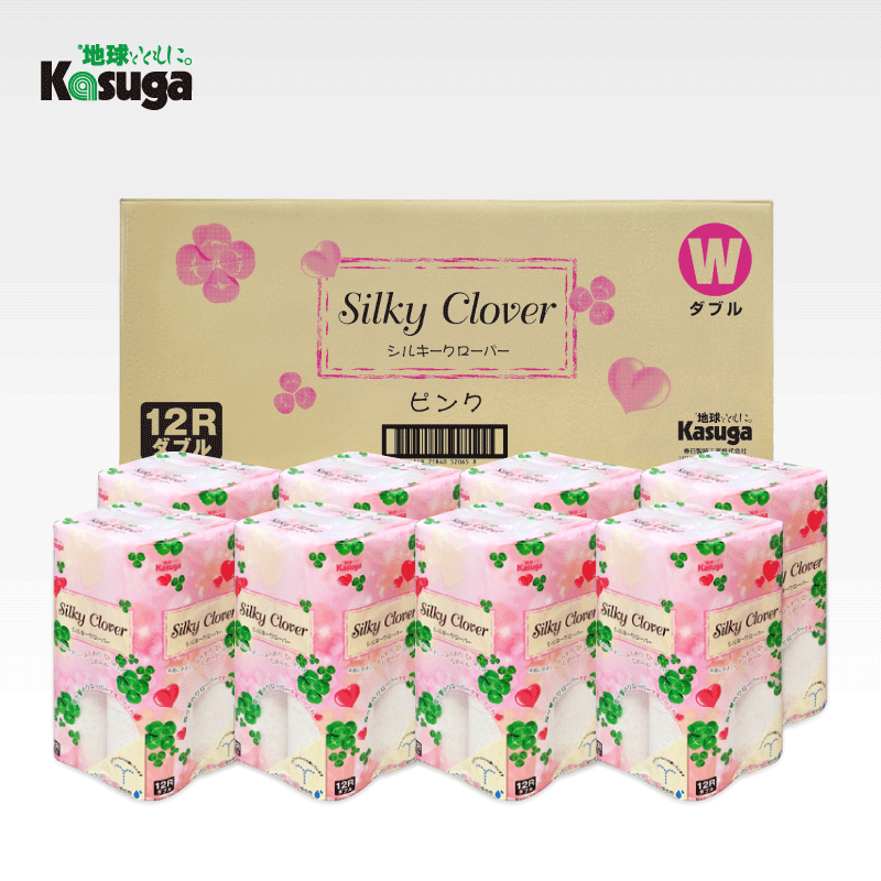 シルキークローバーピンク　トイレットペーパー１２Rダブル [sf023-002]