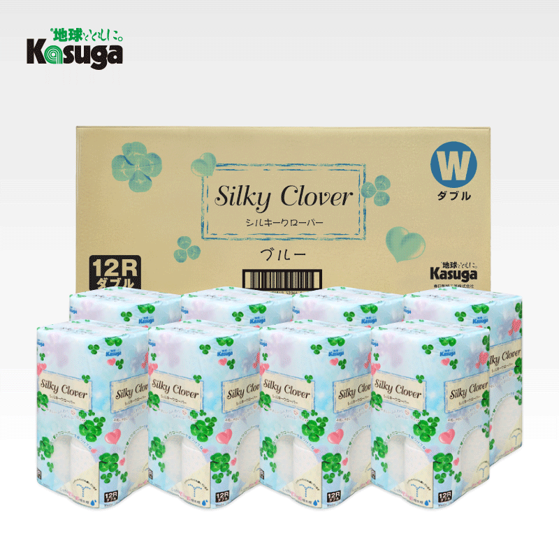 シルキークローバーブルー　トイレットペーパー１２Rダブル [sf023-003]
