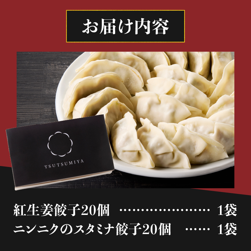 紅生姜餃子(20個)とニンニクのスタミナ餃子(20個) [sf001-221]