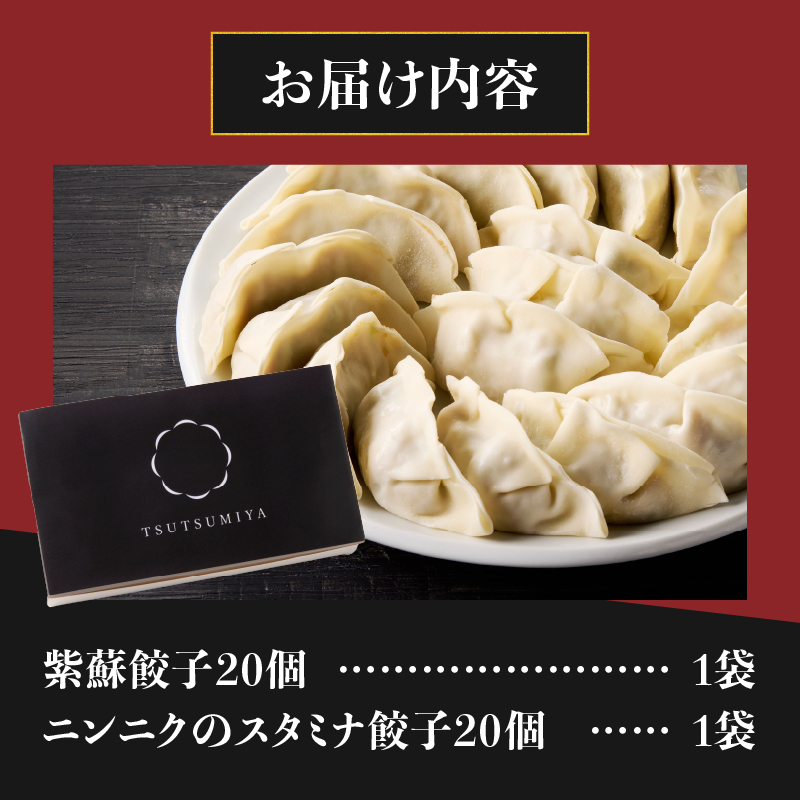 紫蘇餃子(20個)とニンニクのスタミナ餃子(20個) [sf001-223]