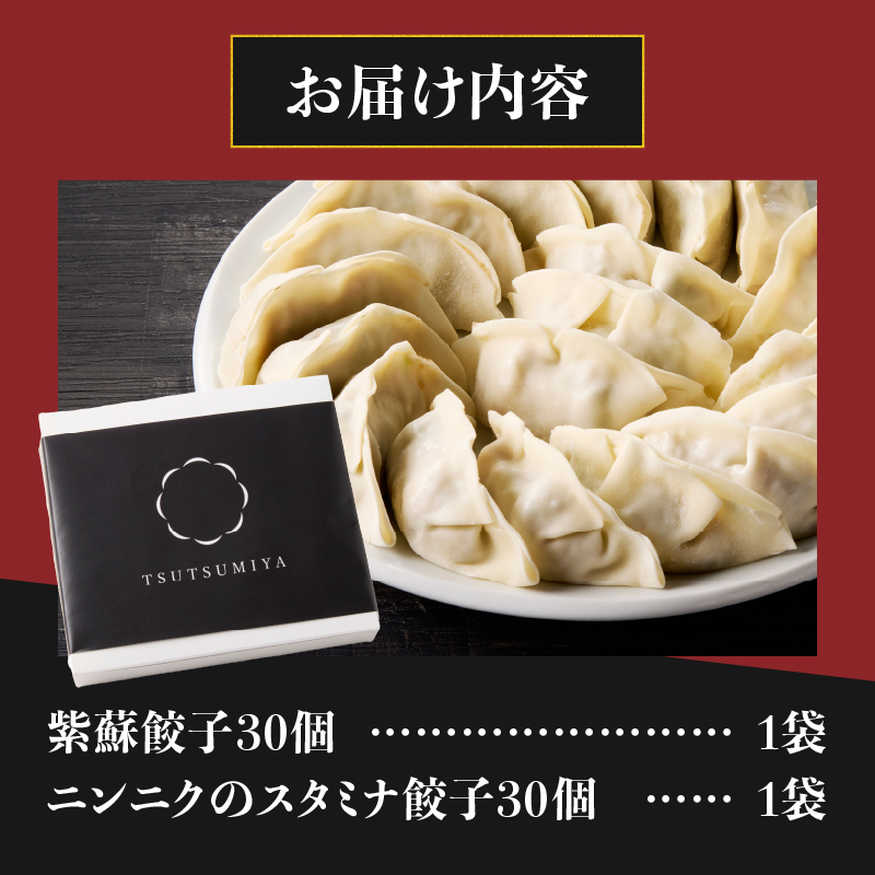 紫蘇餃子(30個)とニンニクのスタミナ餃子(30個) [sf001-224]