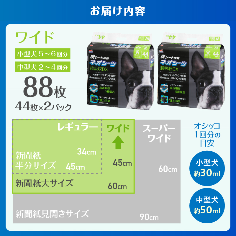 ネオシーツ＋カーボンＤＸワイド　44枚入×2パック [sf002-367]
