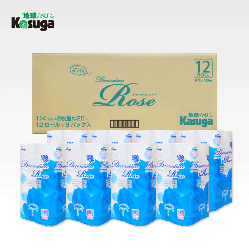デコレーションローズブルー トイレットペーパー96Rダブル [sf023-027]