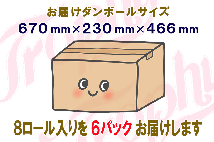 トイレットペーパー ダブル 8個 6パック トロフィー ハーフロット 小分け 日用品 消耗品 備蓄 [sf077-025]
