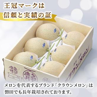 【通年出荷】クラウンメロン(白等級)6玉入【配送不可地域：離島・北海道・沖縄県】