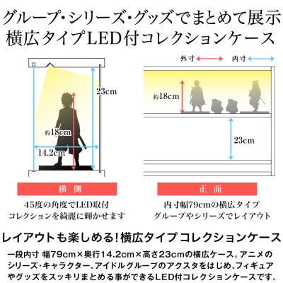 LED付きコレクションケース ハイタイプ (ホワイト)　JCR-8317HW