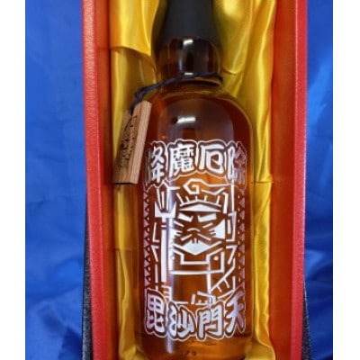 開運彫刻ボトル　七福神　毘沙門天(降魔厄除)　ブレンデッドウイスキー　40度　開運七福ボトルタグ付き