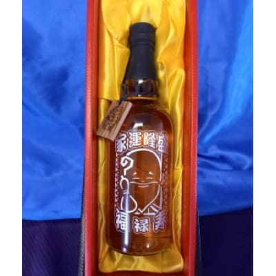 開運彫刻ボトル　七福神　福禄寿(家運隆盛)　ブレンデッドウイスキー　40度　開運七福ボトルタグ付き