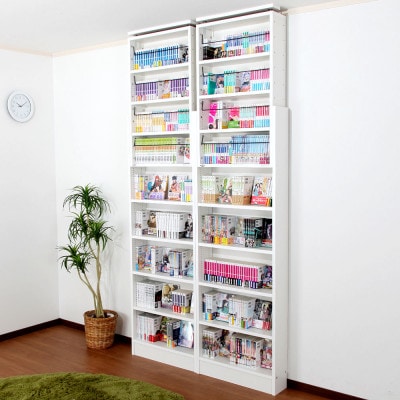 本好きさん専用 奥行17cm薄型本棚 天井つっぱり書棚 愛書家 (ホワイト)　CH-K6017W